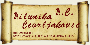 Milunika Čevrljaković vizit kartica